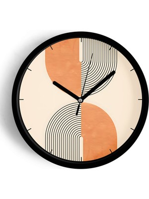 JHAAR Modern Duvar Saati - 30CM - Önü Camlı Siyah Kasa - Sessiz Mekanizma