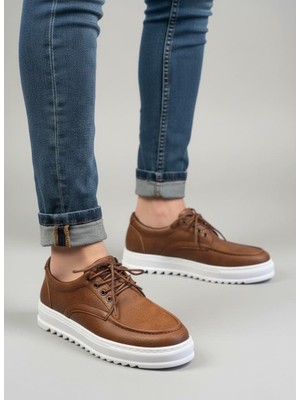 Baybonza JY-T12X Arts Bağcıklı Cilt Erkek Günlük Spor Klasik Ayakkabı Cbt - Taba