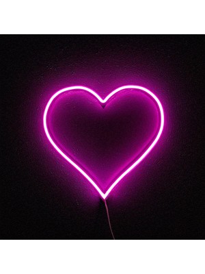 Vetralux Kalp 3D Baskı Neon LED 25 cm Pembe