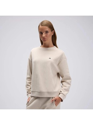 Ellesse Kadın Sweatshirt Bej Melanj Uzun Kol Regular Fit %65 Pamuk %35 Polyester