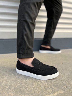 Baybonza JY180 Estilo x Bağcıksız Süet Erkek Günlük Spor Klasik Ayakkabı Sbt - Siyah