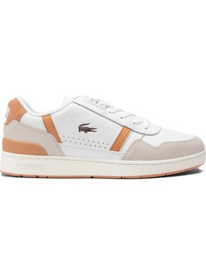 Lacoste T-Clip Leather Mens Sneaker Hakiki Deri Günlük Spor Ayakkabı Beyaz