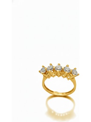 Zümrüt Sarraf 14 Ayar Altın Takoz Tırnak Beştaş Yüzük