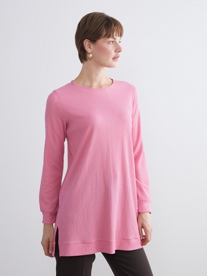 Lc Waikiki Yeni Sezon Bisiklet Yaka Dokulu Kadın Tunik