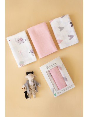 Lizayn Tekstil Çok Amaçlı Müslin Örtü & Battaniye 3'lü Set %100 Pamuk Oeko-Teks Sertifikalı 80X80 cm