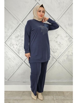 Pys Giyim Kadın Dikme ve Taş Detaylı Tesettür Takım