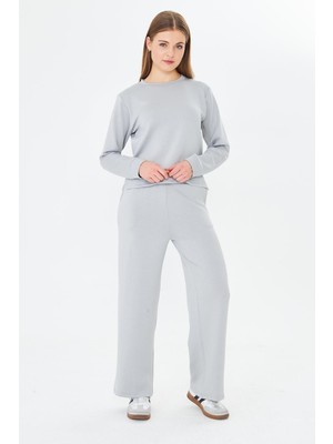 Trendhill Kadın Modal Kumaş Rahat Kalıp Eşofman Takımı Gri 8509-G