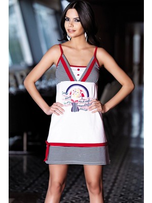 Pileli Store Pilelistore 2421 Berrak Bayan Cizgili Cruise Elbise