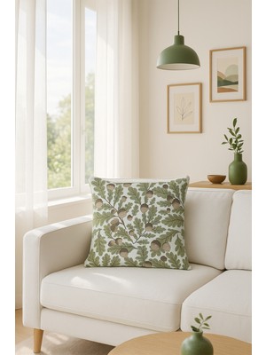 Premier Home Duck Ağaç Desenli Kırlent Kılıfı Yeşil V1 45X45