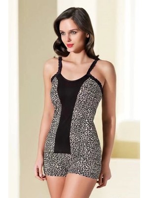 Pilelistore Şahinler Bayan Leopar Şortlu Takımı B159
