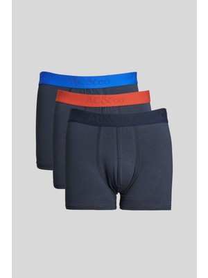 Altınyıldız Classics Erkek Lacivert 3'lü Pamuklu Esnek Boxer Paketi