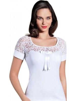Pileli Store Pilelistore Şahinler Dantelli Kısa Kol Atlet B412