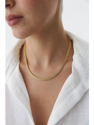 Yavuz Kuyumculuk 14 Ayar Altın Üç Sıra Kalze Zincir