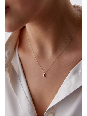 Yavuz Kuyumculuk 14 Ayar Altın Ay Kolye