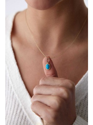 Yavuz Kuyumculuk 14 Ayar Altın Firuze Kolye