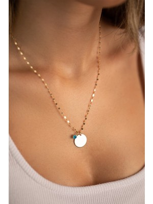 Yavuz Kuyumculuk 14 Ayar Altın Aynalı Zincir Plaka Kolye