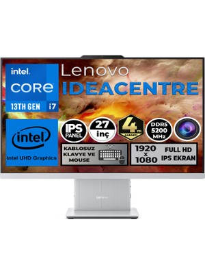 Lenovo IdeaCentre 27IRH9 i7-13620H 48GB 2TB SSD 27" FHD Freedos Beyaz All In One Pc F0HM004JTR 007