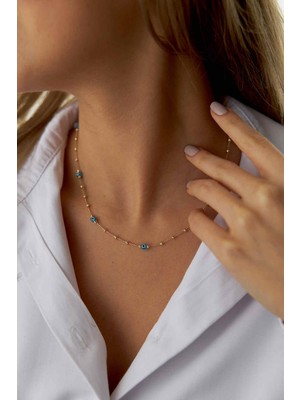 Yavuz Kuyumculuk 14 Ayar Altın Dorikalı Nazar Boncuklu Kolye