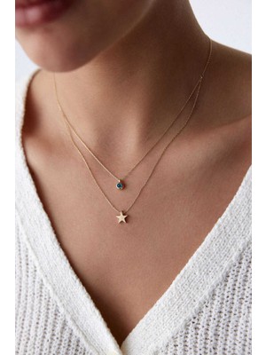 Yavuz Kuyumculuk 14 Ayar Altın Yıldız Göz Kolye