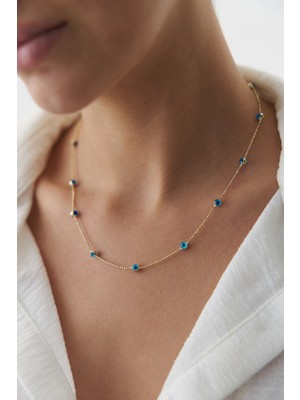 Yavuz Kuyumculuk 14 Ayar Altın Golf Zincir Sıralı Göz Kolye