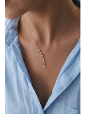 Yavuz Kuyumculuk 14 Ayar Altın Yıldız Sarkıt Kolye