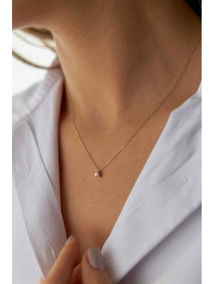 Yavuz Kuyumculuk 14 Ayar Altın Inci Kolye