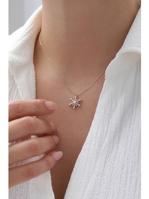 Yavuz Kuyumculuk 14 Ayar Altın Kristal Kartanesi Kolye