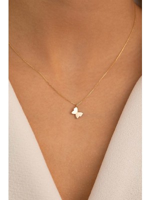 Yavuz Kuyumculuk 14 Ayar Altın Kelebek Kolye