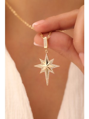 Yavuz Kuyumculuk 14 Ayar Altın Pul Zincir Kuzey Yıldızı Kolye