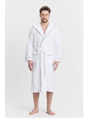 Mulberry Triga Erkek Bornoz %100 Pamuk Kapüşonlu