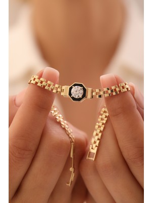 Yavuz Kuyumculuk 14 Ayar Altın Mineli Baget Bileklik