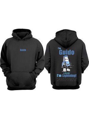 Anetos Guido Tasarım Sırt Baskılı Siyah Sweatshirt