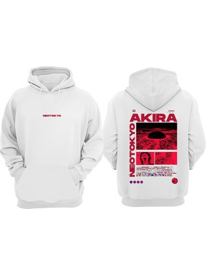 Anetos Netokyo Akıra Tasarım Sırt Baskılı Beyaz Sweatshirt