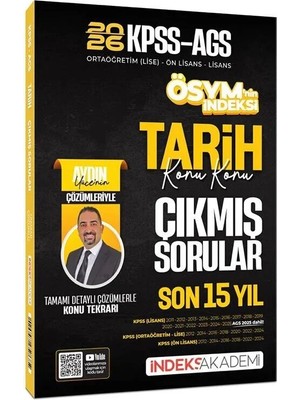 İndeks Akademi Yayıncılık 2026 Kpss Meb-Ags Tarih ÖSYM'nin İndeksi Çıkmış Sorular Son 15 Yıl Konu Konu Çözümlü - Aydın Yüce