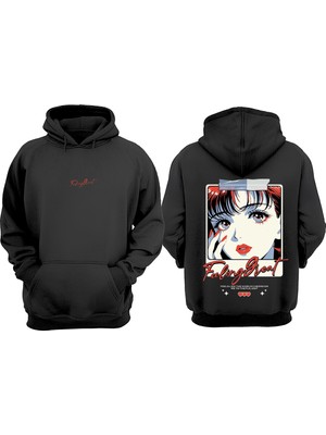 Anetos Feeling Streat Tasarım Sırt Baskılı Siyah Sweatshirt