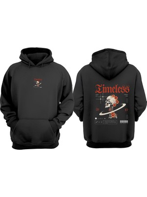 Anetos Eimeless Tasarım Sırt Baskılı Siyah Sweatshirt