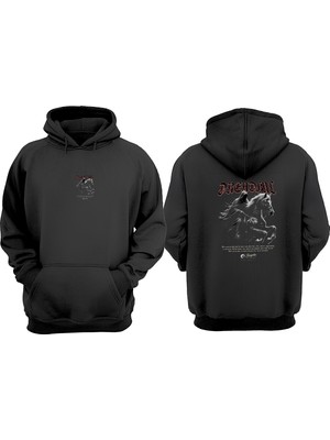 Anetos Dreadelc Tasarım Sırt Baskılı Siyah Sweatshirt