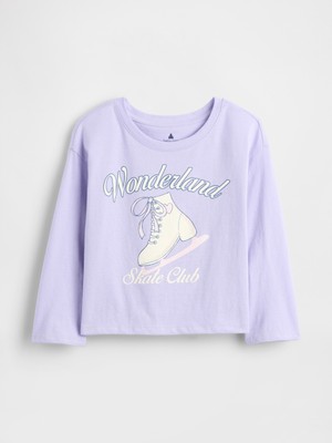 Gap Kız Bebek Mor Mix & Match Relaxed Grafik T-Shirt