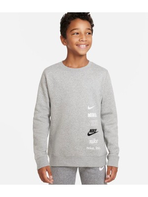 Nike Sportswear Pullover Çocuk Gri Sweatshirt