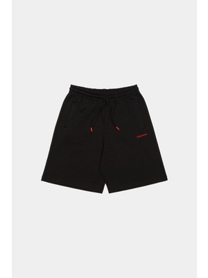 Siyah Oversize Kalın Kumaş Şort