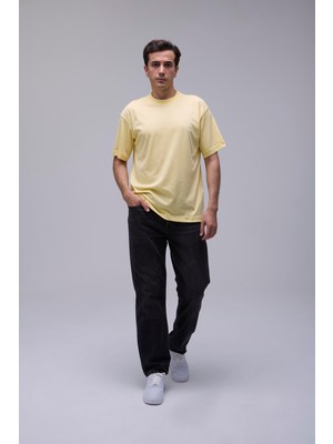 Outta Barrio Sarı Basic Loose Fit Oversize Tişört