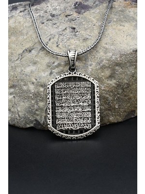 Prestige Ayetel Kürsi Yazılı 925 Ayar Gümüş Kolye Zincir 902396