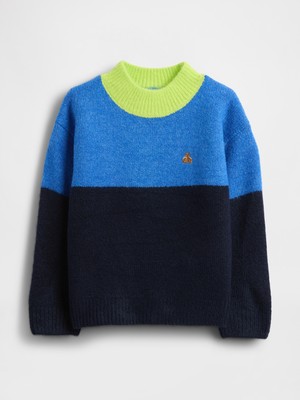 Gap Erkek Bebek Mavi Colorblock Kazak