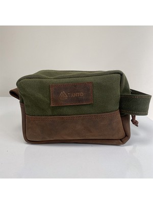 Mumlu Kanvas & Gerçek Deri El Çantası – El Yapımı, 20X12-Tanto Bushcraft