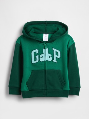 Gap Erkek Bebek Yeşil Gap Fermuarlı Logo Colorblock Sweatshirt