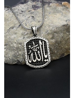 Prestige Ya Allah Yazlı 925 Ayar Gümüş Kolye Zincir 902394
