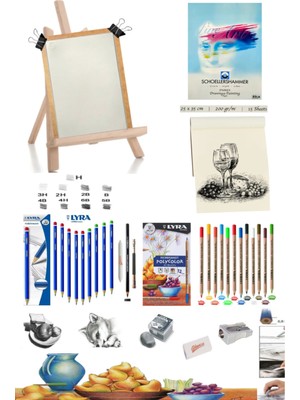 Arttone Dereceli Kurşun Kalem Seti 25X35  Duralit Masaüstü Drawing Şövale Polycolor 12'li Set
