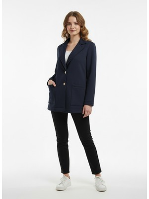 Lyvean Erkek Yaka Oversize Üç Iplik Penye Ceket