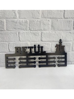 Satranç Kişiye Özel Madalya Askısı – 10 mm Siyah Mdf – Sporcu Madalya Askılığı