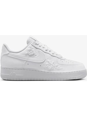 Nike Air Force 1 Af1 07 Rose Pattern Unisex Leather Sneaker Gül Desenli Hakiki Deri Günlük Spor Ayakkabı Beyaz